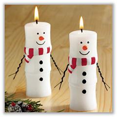 snowman candles