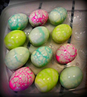 assorted dyed Easter eggs