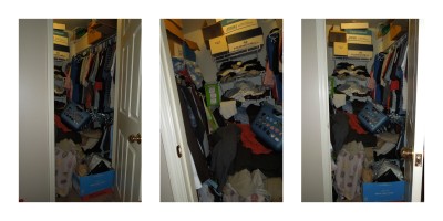 messy closet x 3