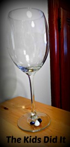 wine charm on glass